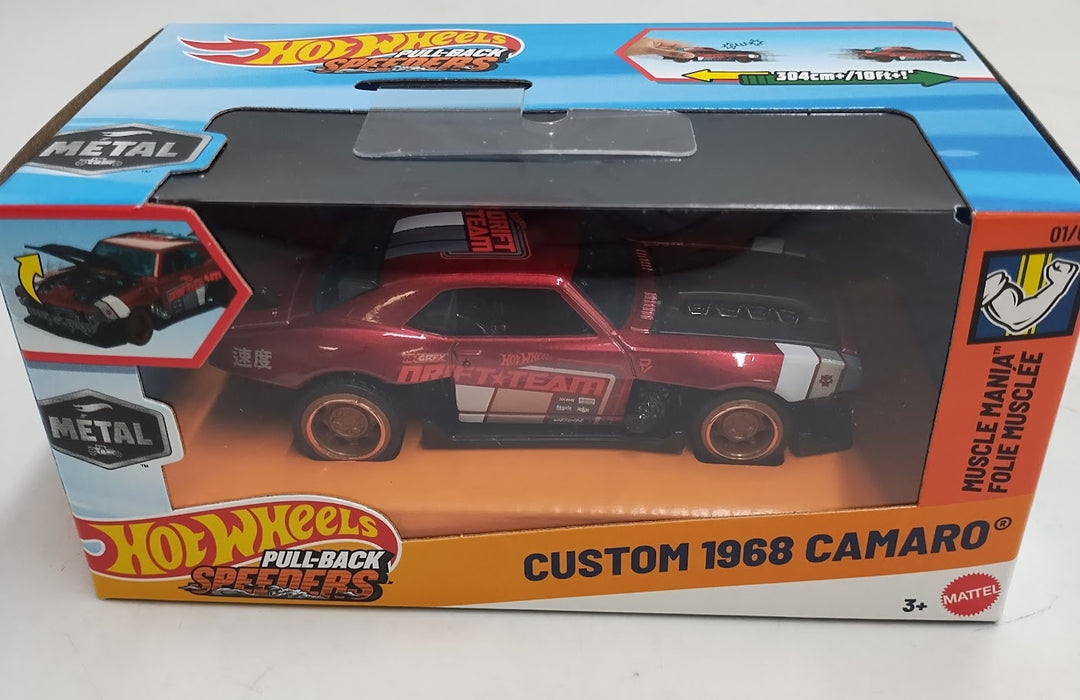 Hot Wheels Pull-Back Speeders Diecast CUSTOM 1968 CAMARO