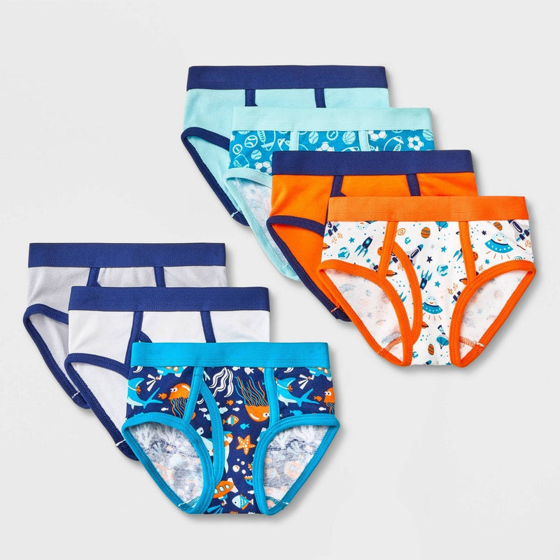 Toddler Boys' 7pk Sharks Printed Briefs - Cat & Jack Blue 4T