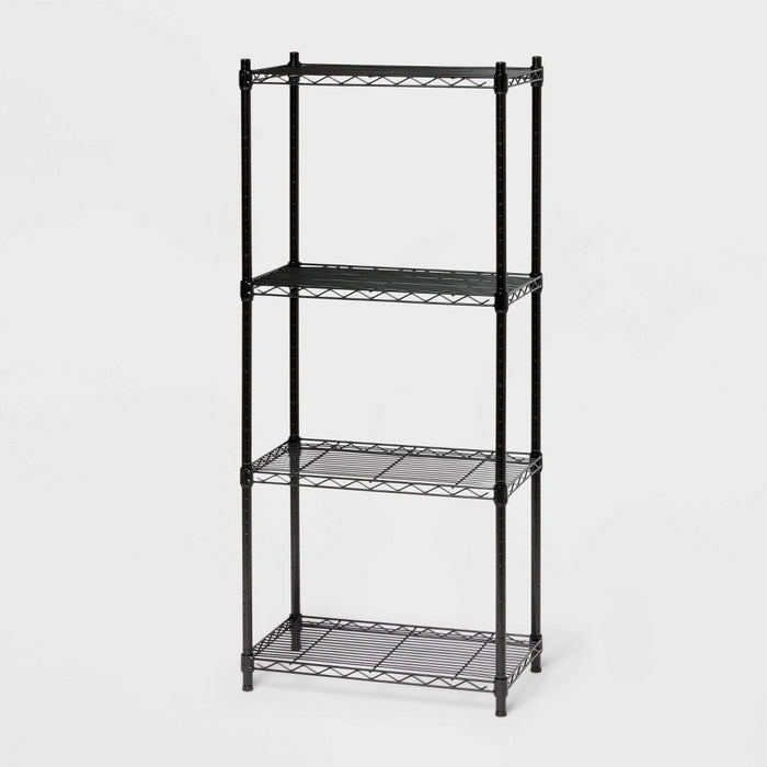 4 Tier Wire Shelving Black - Brightroom (LOCAL PICKUP ONLY)