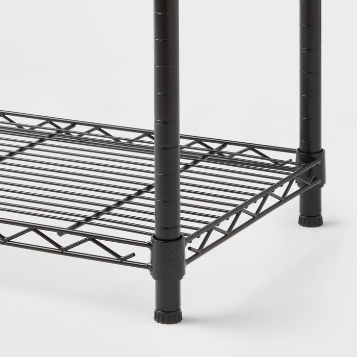4 Tier Wire Shelving Black - Brightroom (LOCAL PICKUP ONLY)