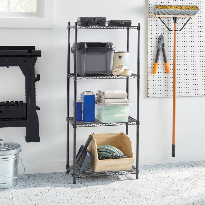 4 Tier Wire Shelving Black - Brightroom (LOCAL PICKUP ONLY)