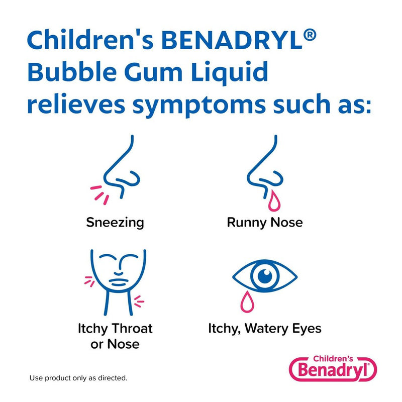 Children's Benadryl Dye-Free Allergy Liquid - Diphenhydramine HCl - Bubble Gum - 8 fl oz