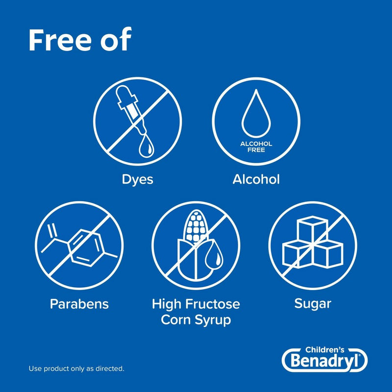 Children's Benadryl Dye-Free Allergy Liquid - Diphenhydramine HCl - Bubble Gum - 8 fl oz
