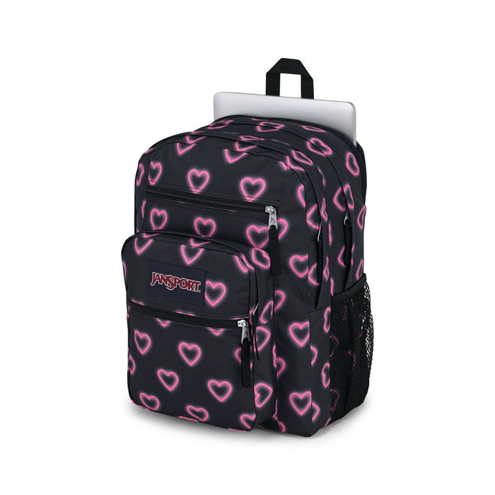 JanSport Big Student 17.5" Backpack - Happy Hearts Black