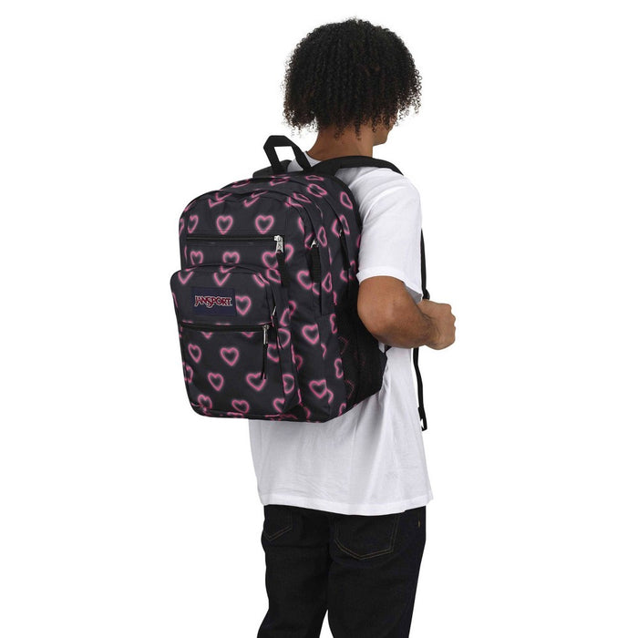 JanSport Big Student 17.5" Backpack - Happy Hearts Black
