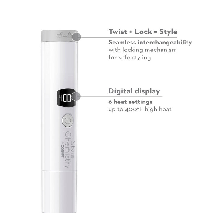 Conair Style Chemistry Triple Barrel Hair Waver Attachment For Use With Style Chemistry Starter Kit Power Handle - 1"