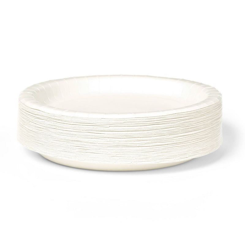 White Disposable Paper Plates 10" - 50ct - Dealworthy