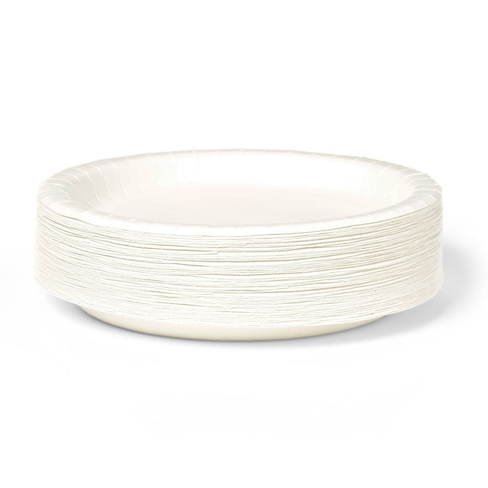 White Disposable Paper Plates 10" - 50ct - Dealworthy