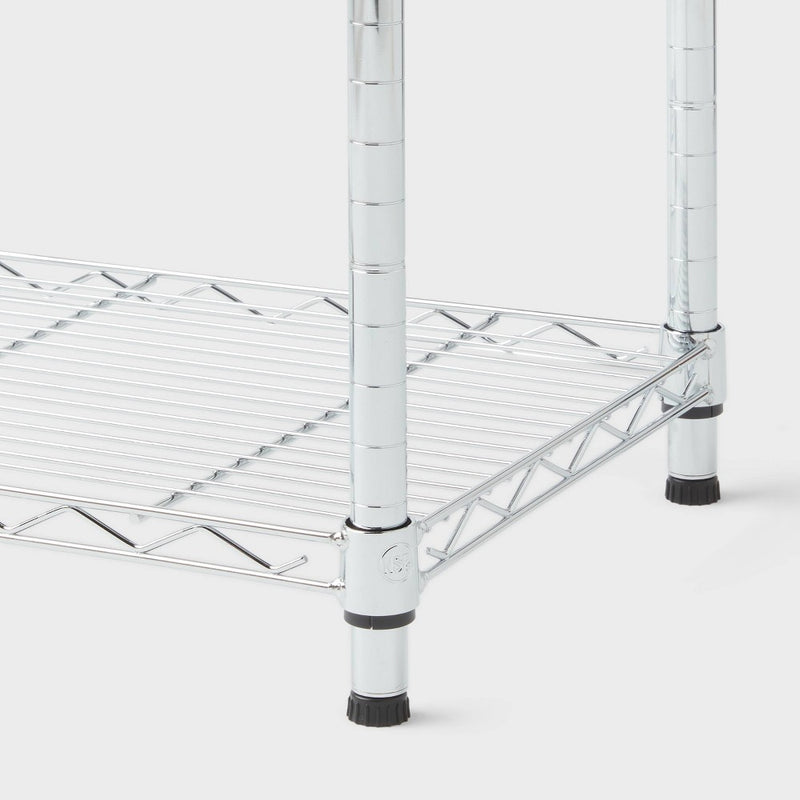 4 Tier Wire Shelving Chrome - Brightroom (LOCAL PICKUP ONLY)