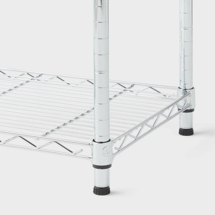 4 Tier Wire Shelving Chrome - Brightroom (LOCAL PICKUP ONLY)