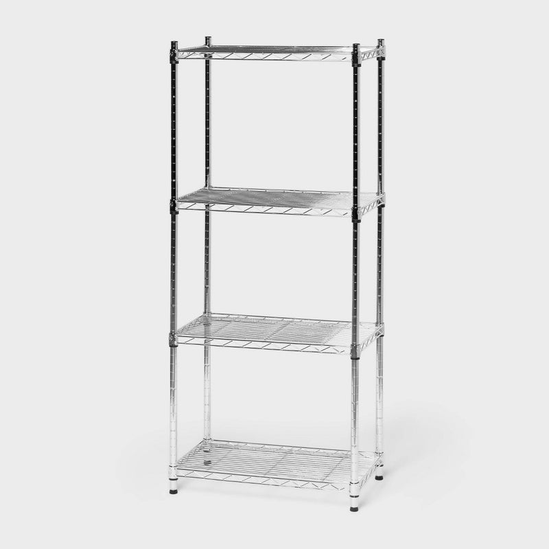 4 Tier Wire Shelving Chrome - Brightroom (LOCAL PICKUP ONLY)