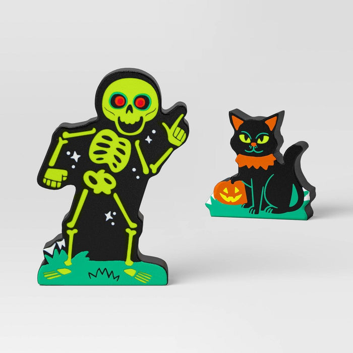 4pc Wood Tree and Characters Halloween Mini Mantle Figurines - Hyde & EEK! Boutique