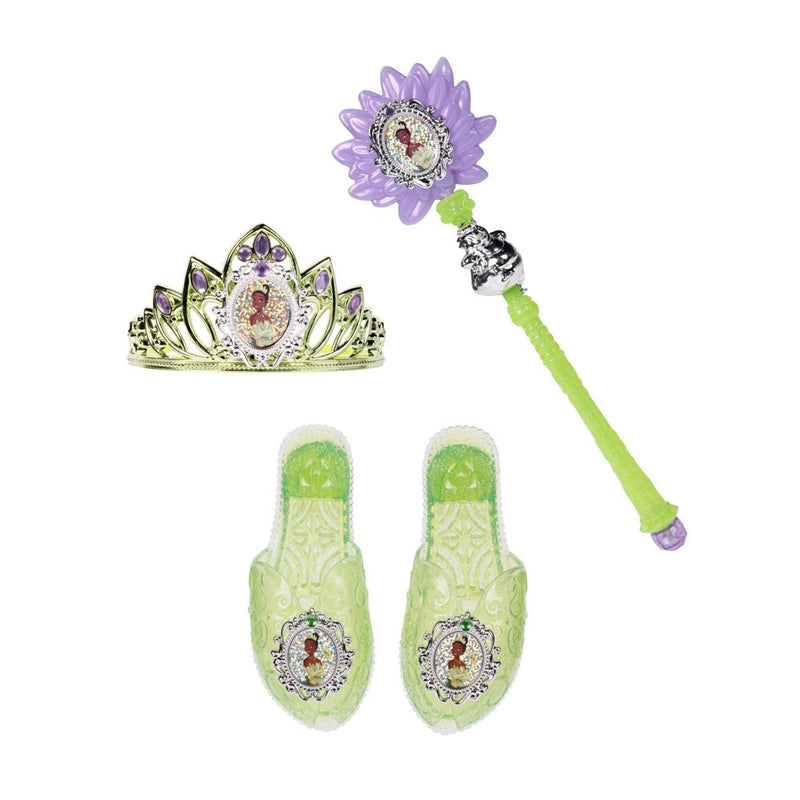 Disney Princess Tiana Costume Dress-up Accessory Set - Crown, Shoes, Wand