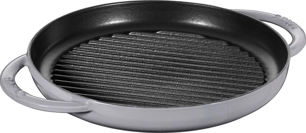 Staub 40509-522 Pure Grill Round, Gray, 10.2 Inches (26 Cm) Grill Pan