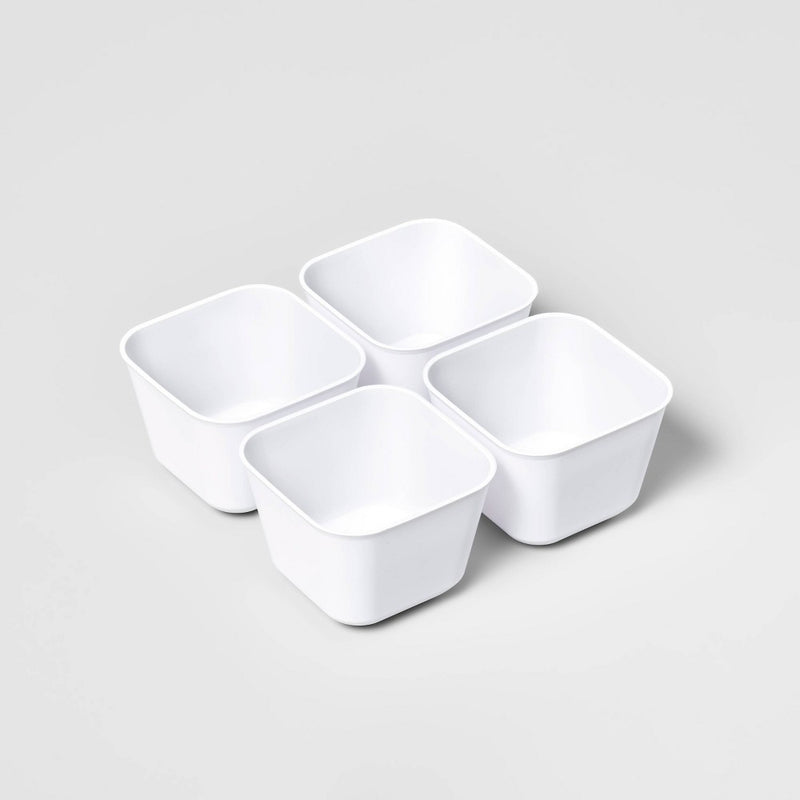 4pk Small Storage Trays White - Brightroom