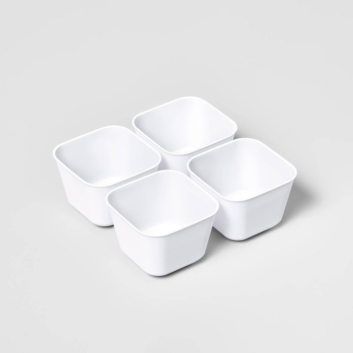 4pk Small Storage Trays White - Brightroom