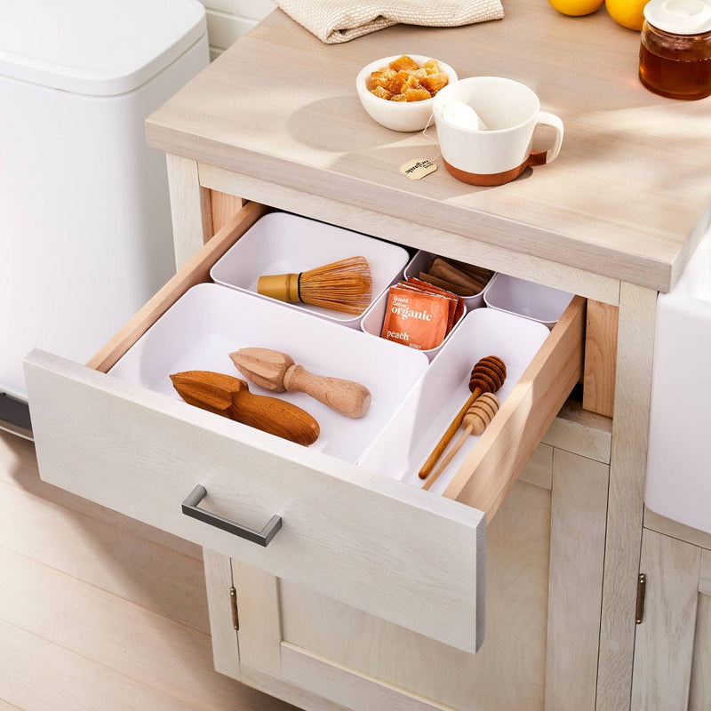4pk Small Storage Trays White - Brightroom