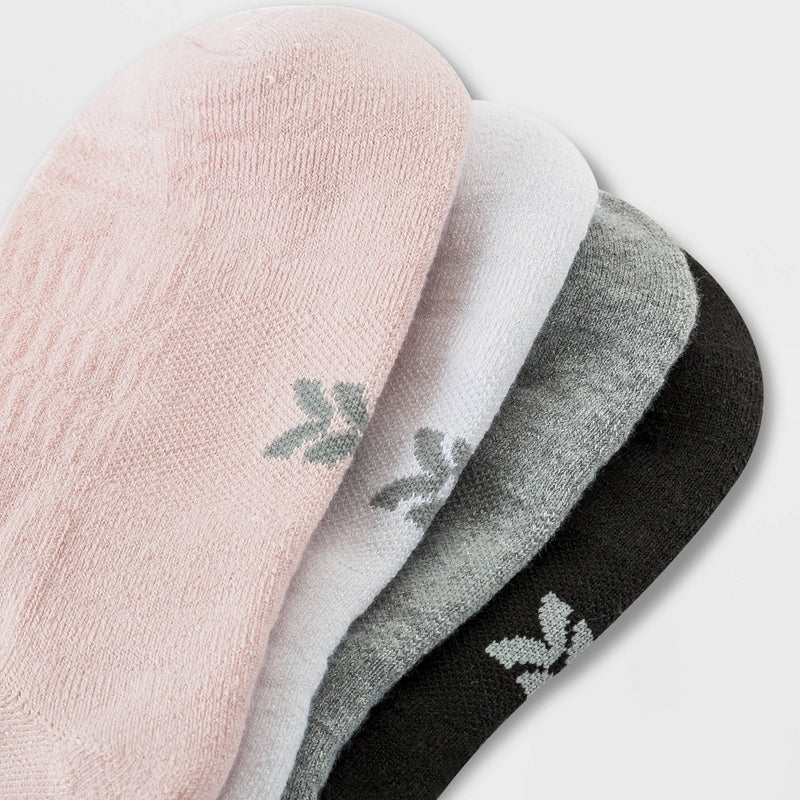 Women's Cushioned 4pk No Show Athletic Socks - All In Motion Pink 4-10