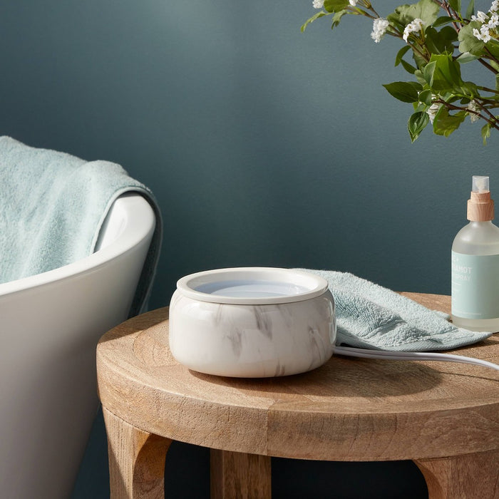 2 in 1 Stone Wax Warmer and Candle Warmer - Threshold: Electric Tabletop Plugin, Ceramic Finish