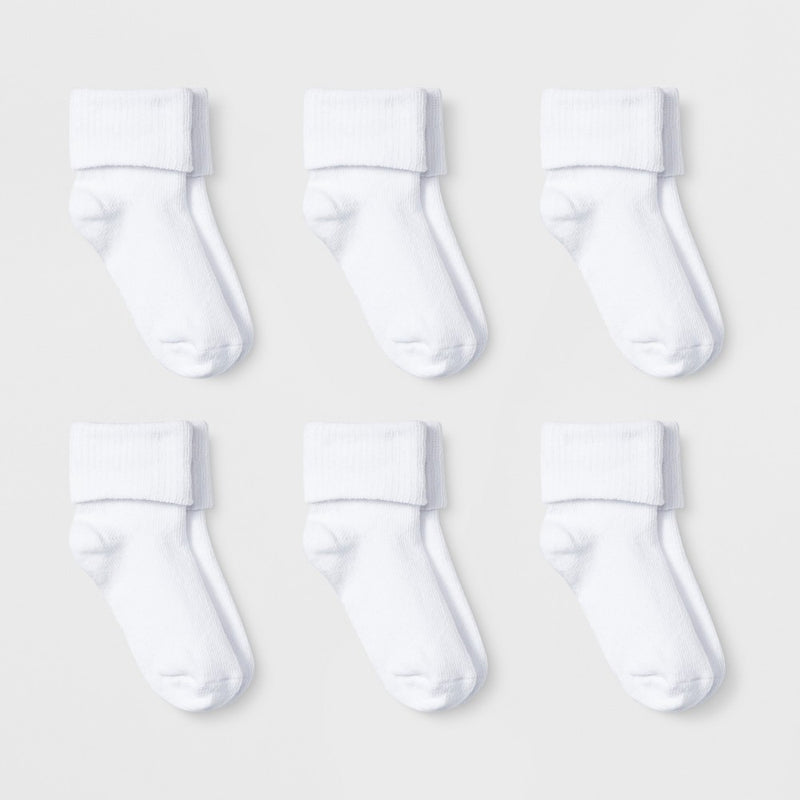 Toddler 6pk Low Cut Bobby Socks - Cat & Jack White 2T-3T