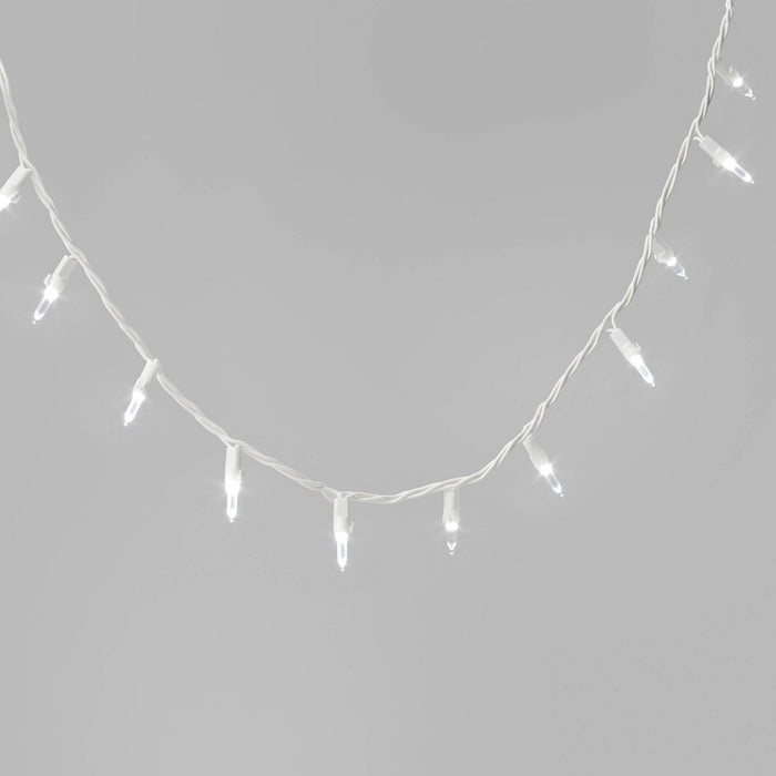100ct LED Smooth Mini Christmas String Lights Warm White with White Wire - Wondershop