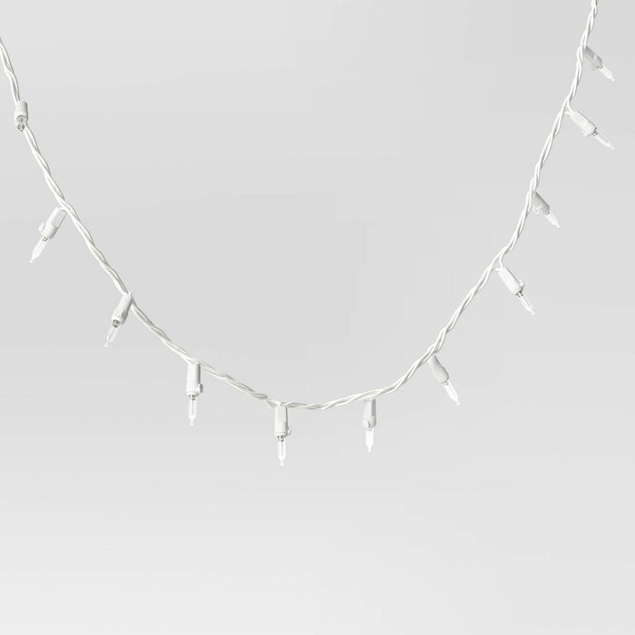 100ct LED Smooth Mini Christmas String Lights Warm White with White Wire - Wondershop