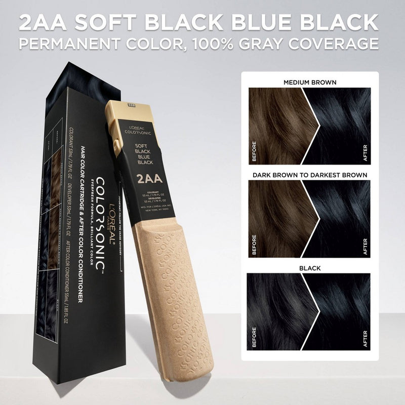 L'Oreal Paris ColorsonicHair Color Cartridge - Soft Black 2AA