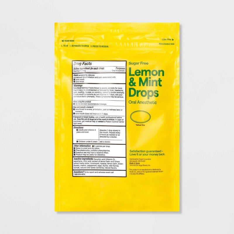 Sugar Free Lemon Mint Herb Drops - 45ct - up&up