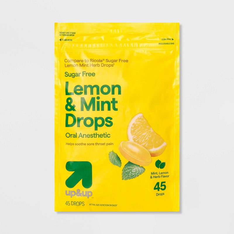 Sugar Free Lemon Mint Herb Drops - 45ct - up&up
