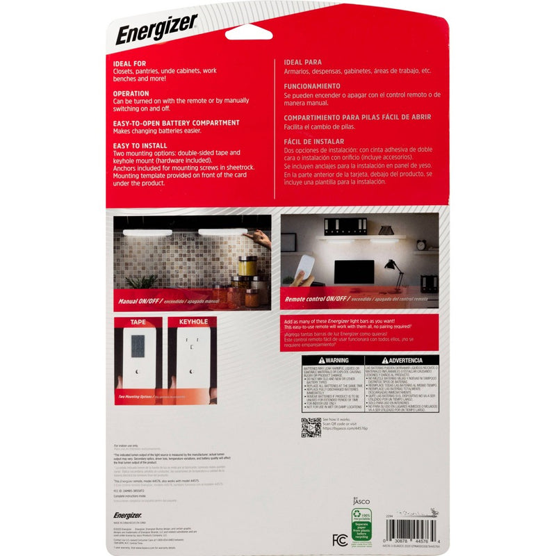 Energizer 10" 2pk 70 Lumens Battery Operated LED Cabinet Lights Bar with Wireless RF White