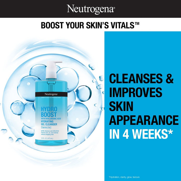 Neutrogena Hydro Boost Gel Facial Cleanser - Fragrance Free - 16 fl oz