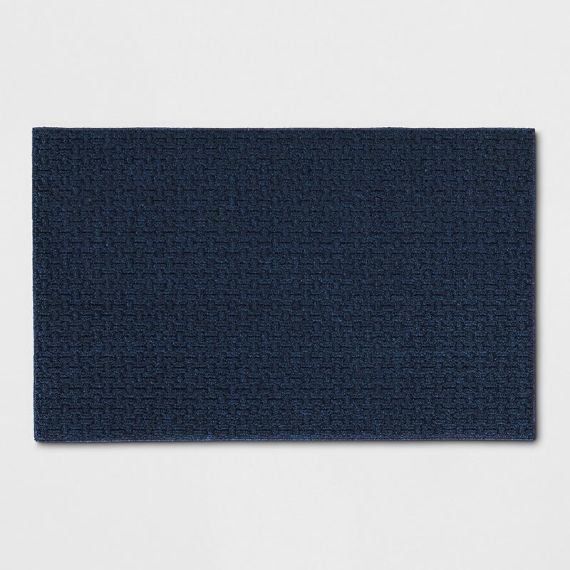 2'6"x3'10" Washable Solid Machine Tufted Accent Rug Blue - Threshold (LOCAL PICKUP ONLY)