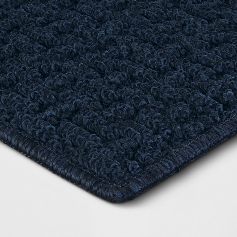 2'6"x3'10" Washable Solid Machine Tufted Accent Rug Blue - Threshold (LOCAL PICKUP ONLY)