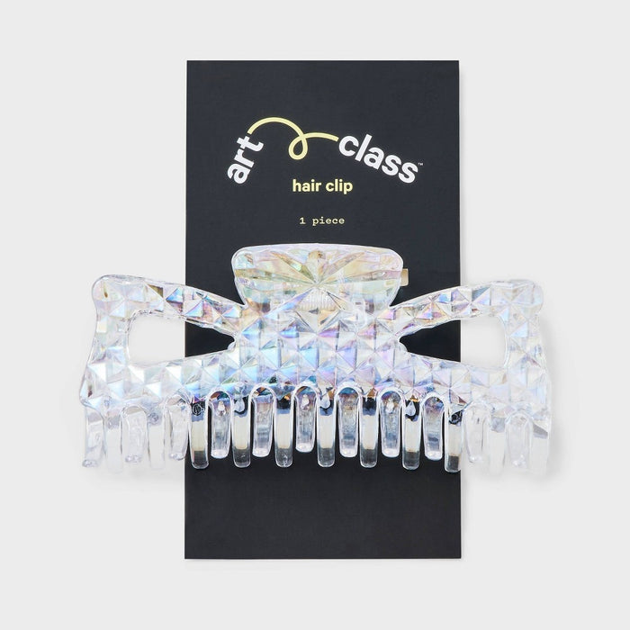 Girls' Jumbo Faceted Claw Clip - art class Clear