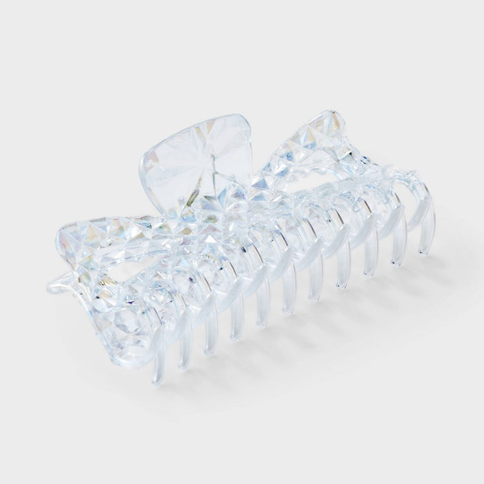 Girls' Jumbo Faceted Claw Clip - art class Clear