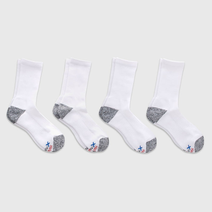 Hanes Premium Men's Performance Filament Crew Socks 4pk - White 6-12