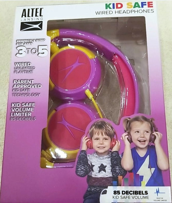 Altec Lansing Kid's Wired Over-Ear Headphones - Purple/Pink