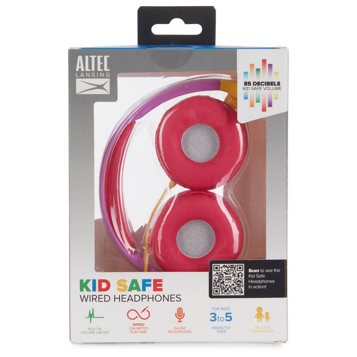 Altec Lansing Kid's Wired Over-Ear Headphones - Purple/Pink