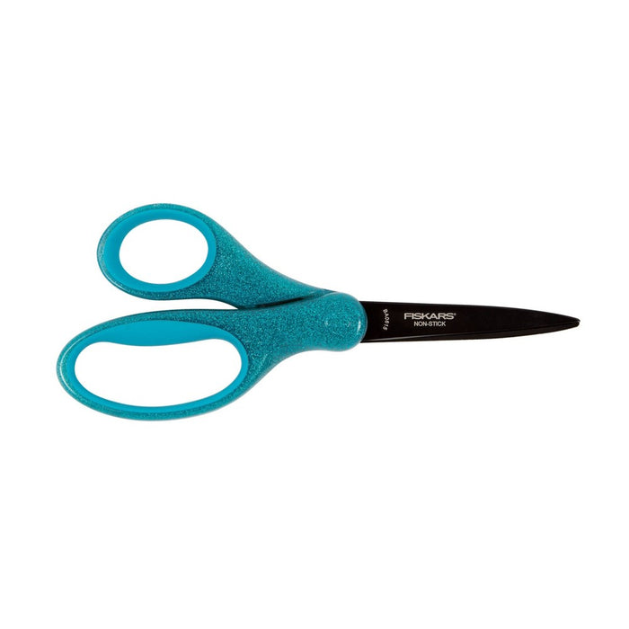Fiskars 7'' NonStick Softgrip Scissors Teal Sparkle
