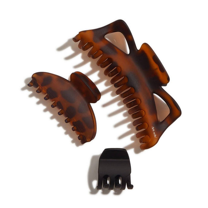 Kitsch Recycled Plastic Assorted Claw Jumbo Hair Clips - 3ct