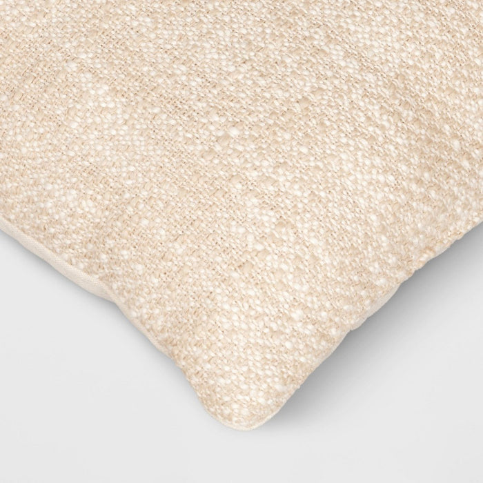 Textured Woven Cotton Square Throw Pillow Khaki - Room Essentials: Dobby Cotton, Indoor Use, Polyester Fill