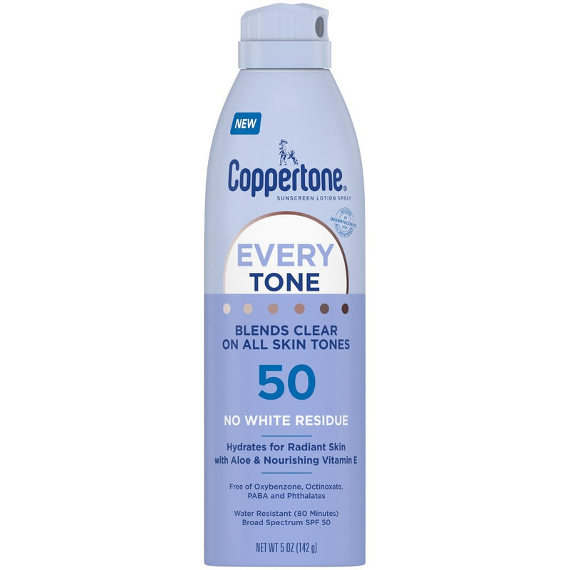 Coppertone Every Tone Sunscreen Spray - SPF 50 - 5oz