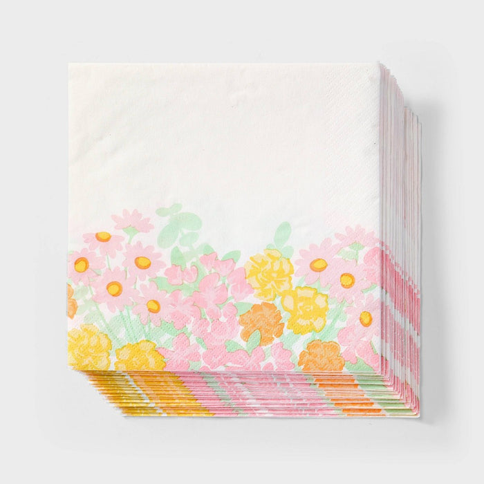 30ct Floral Lunch Napkins - Spritz