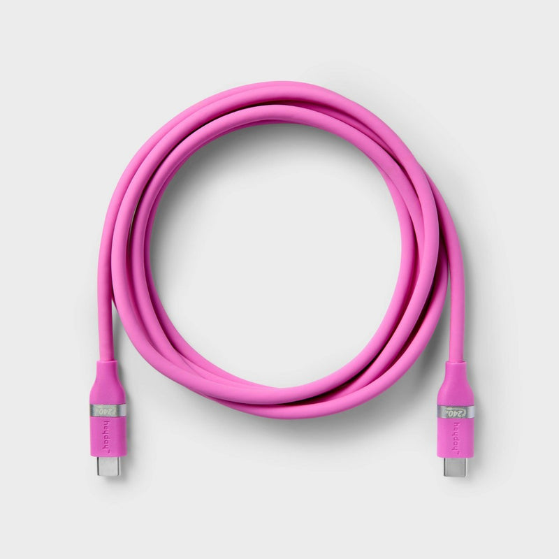 6' USB-C to USB-C Fast Charging Silicone Cable - heyday Neon Violet