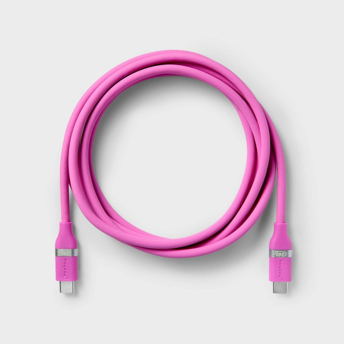 6' USB-C to USB-C Fast Charging Silicone Cable - heyday Neon Violet