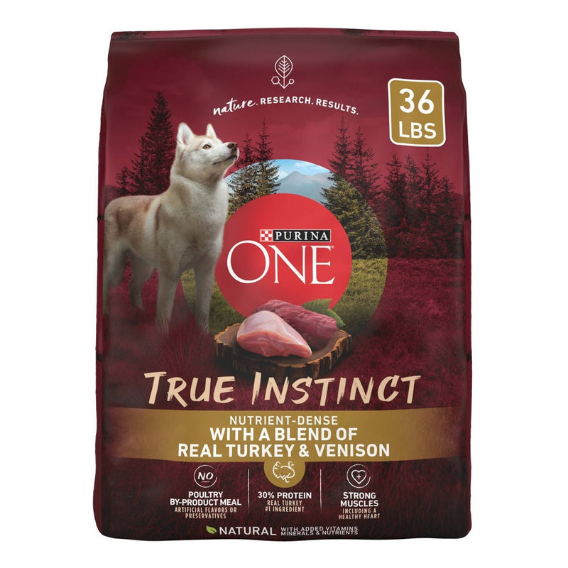 Purina ONE SmartBlend True Instinct Natural Real Turkey & Venison Flavor Dry Dog Food - 36lbs (LOCAL PICKUP ONLY)