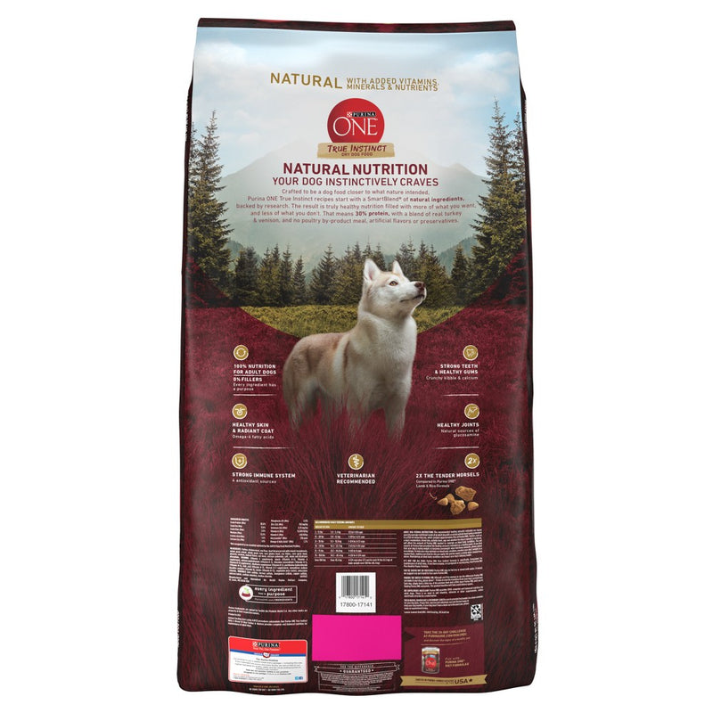 Purina ONE SmartBlend True Instinct Natural Real Turkey & Venison Flavor Dry Dog Food - 36lbs (LOCAL PICKUP ONLY)