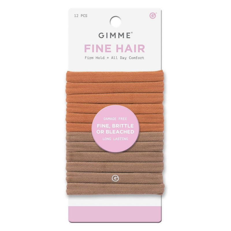 Gimme Beauty Hair Tie Bands - Red/Brown - 12ct