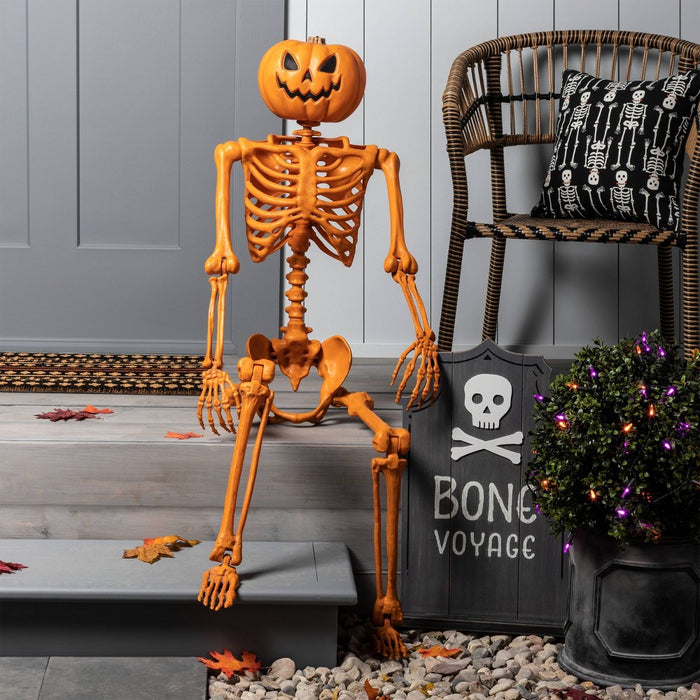 60" Posable Pumpkin Skeleton Halloween Decorative Mannequin - Hyde & EEK! Boutique (LOCAL PICKUP ONLY)