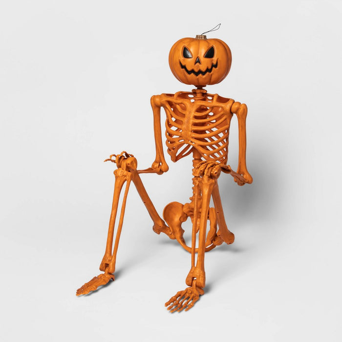 60" Posable Pumpkin Skeleton Halloween Decorative Mannequin - Hyde & EEK! Boutique (LOCAL PICKUP ONLY)
